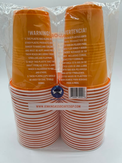 50 Disposable Plastic Party Cups (Orange)